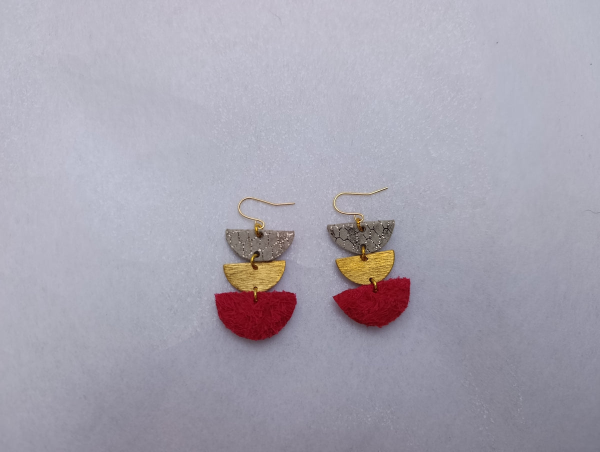 Dusty Rose 3 Tier Earrings