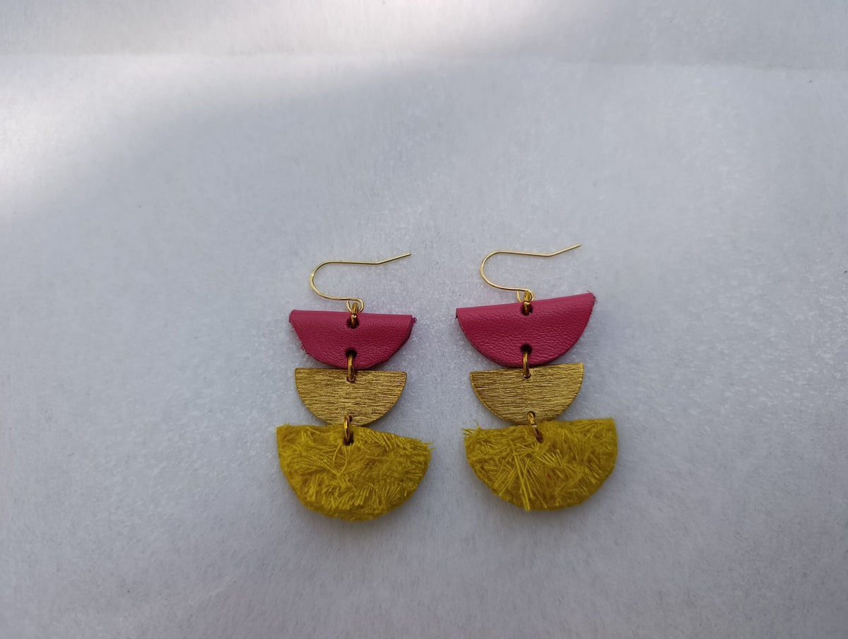 Pink Lemon 3 Tier Earrings