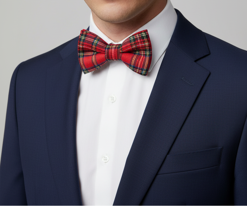 Red tartan bow tie by polkadotcoco