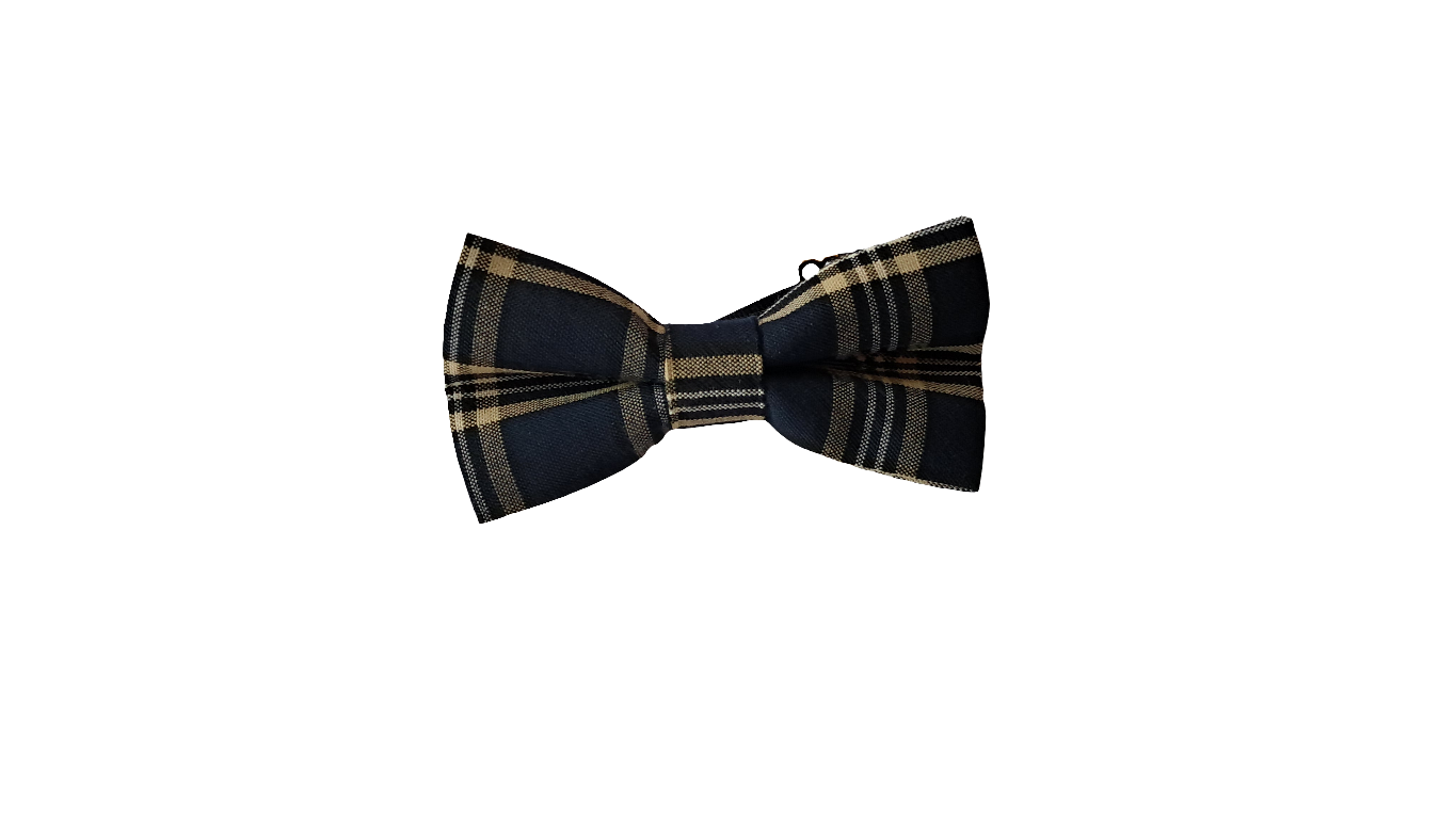 Navy Tartan Bow Tie