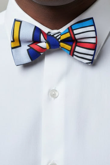 Bow Tie made with artistic pattern. Durban South Africa. Bright fun bow tie