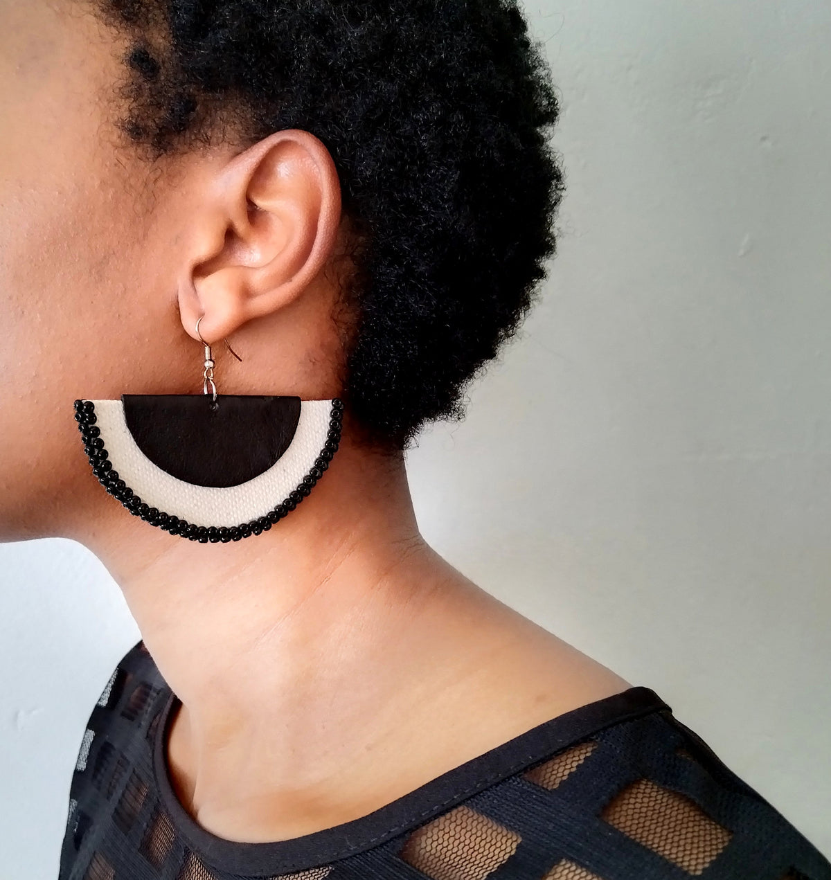 polkadotcoco leather and cotton halfmoon
