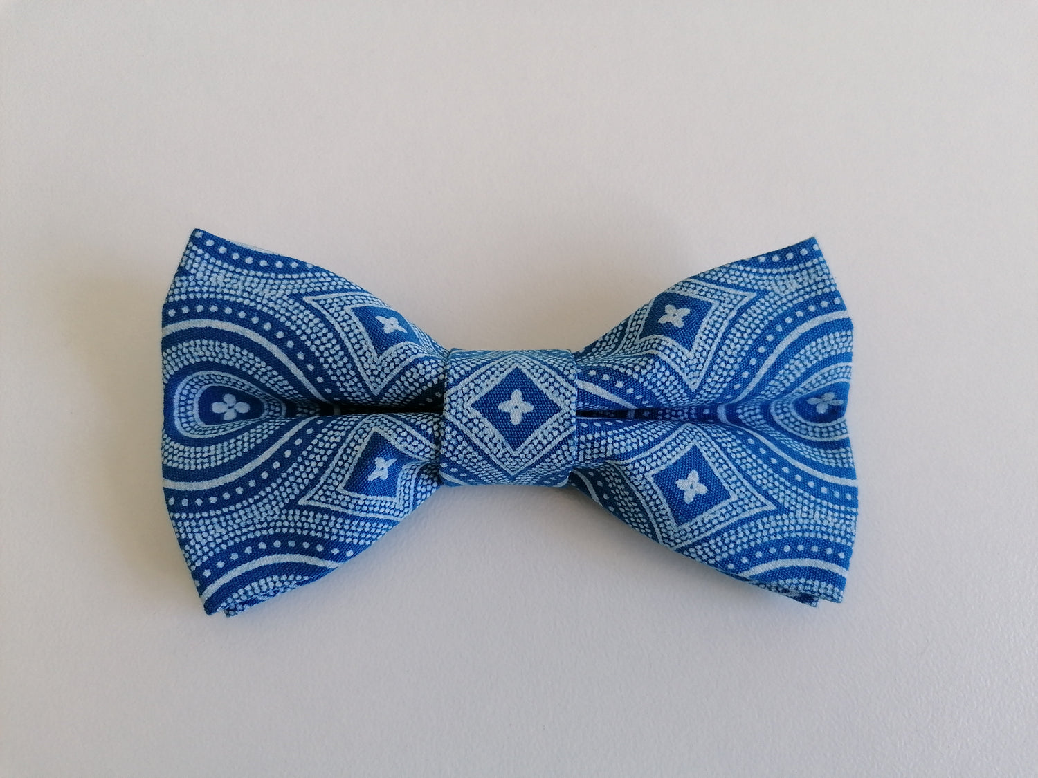 Blue and White Shweshwe Bow Tie