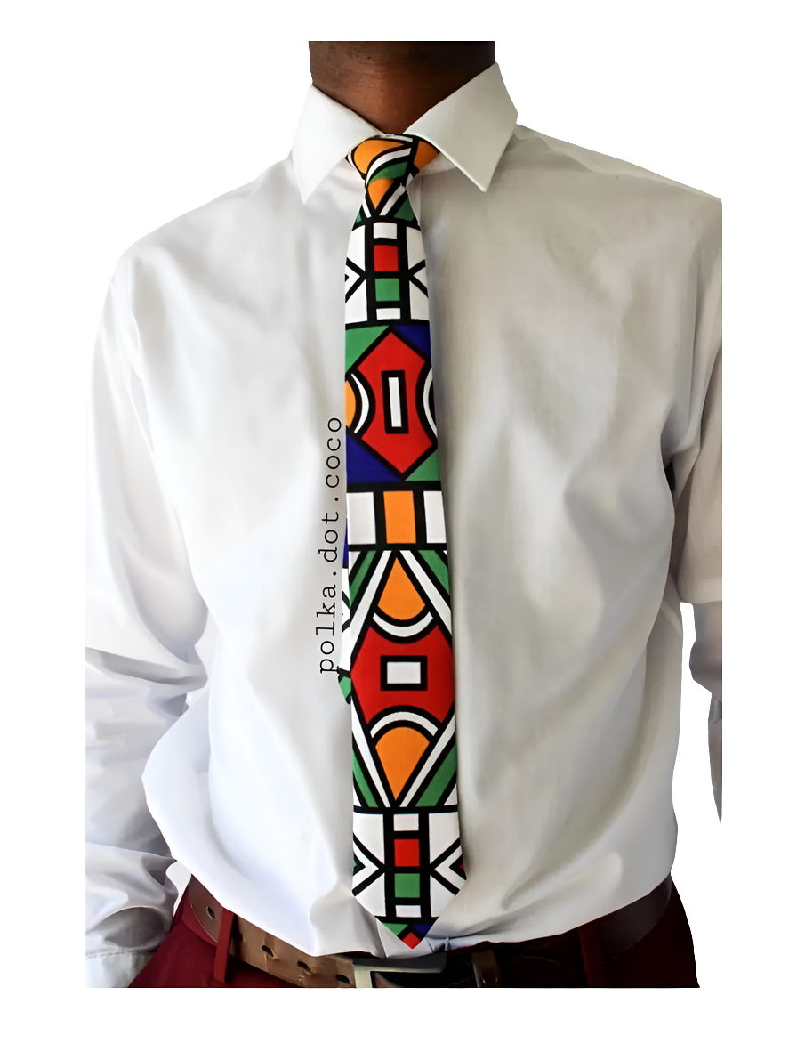 Polka Dot coco Handcrafted Shweshwe Ties