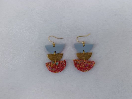 Mauve 3 Tier Earrings
