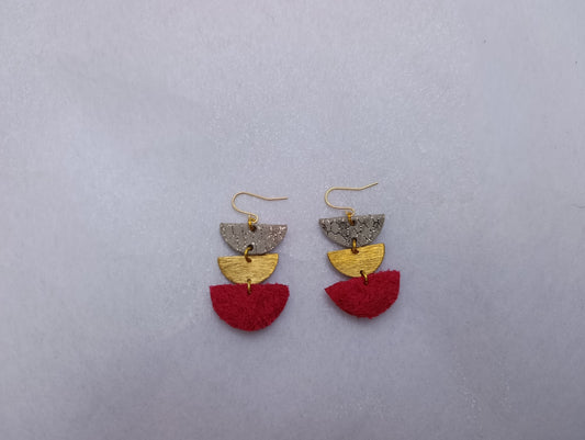Dusty Rose 3 Tier Earrings