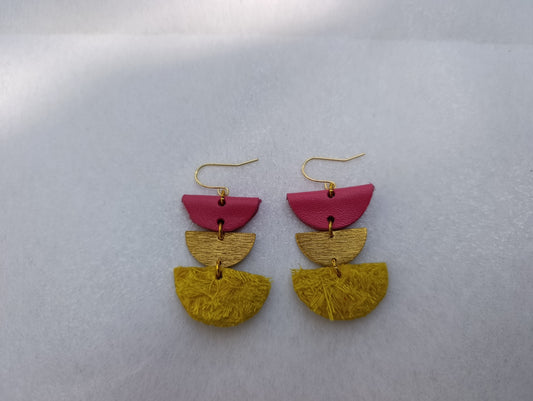 Pink Lemon 3 Tier Earrings