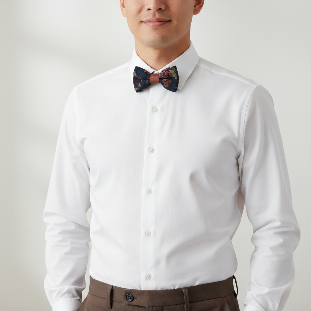 Vintage Leather Touch Bow Tie