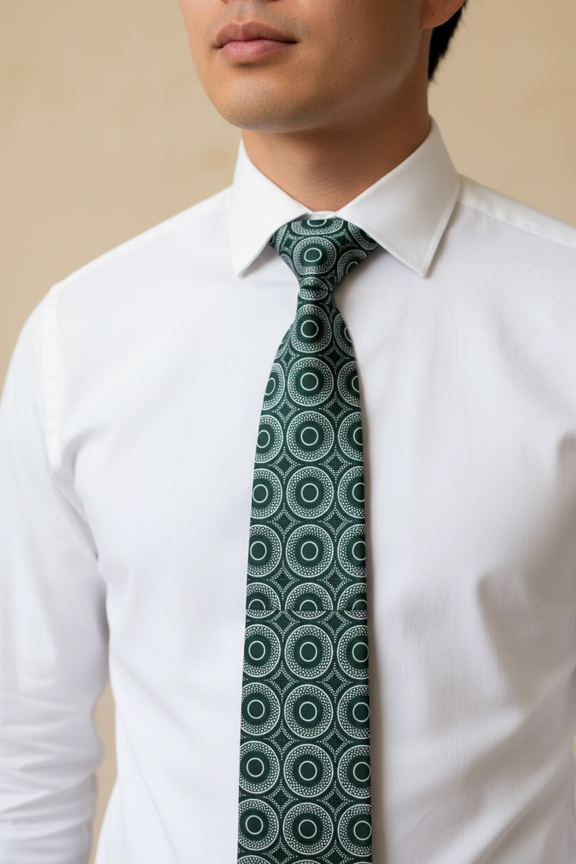 Green Shweshwe Necktie lifestyle