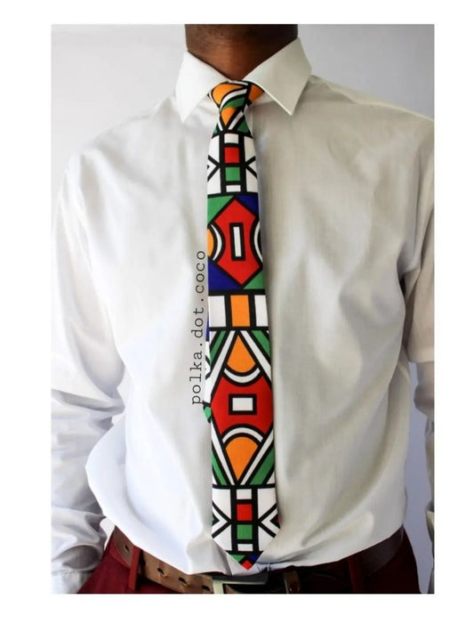INdebele Pattern Print Tie