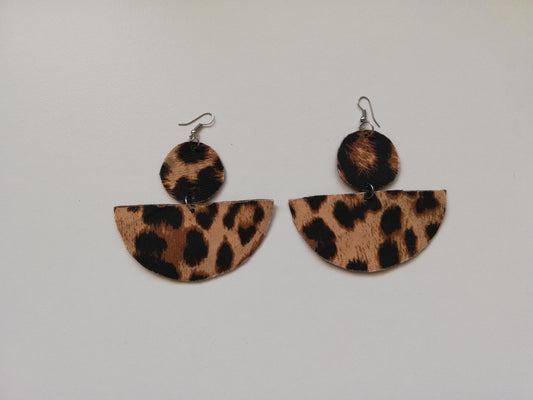 Leopard Print Minimalist Earrings