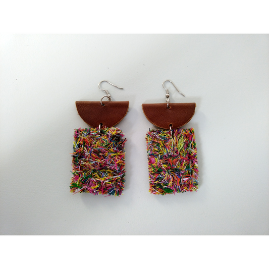 Handcrafted Multicolour Cotton Confetti Minimalist Earrings