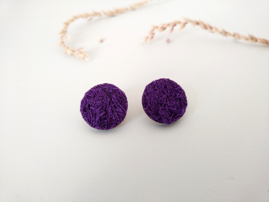 Handcrafted Purple Cotton Confetti Earrings